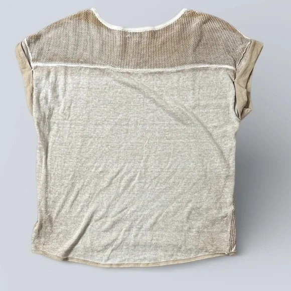 Democracy Neutral Mesh Panel Short Sleeve Top - Picture 3 of 4